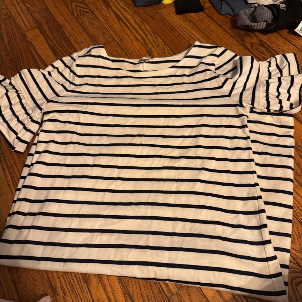 J. Crew Striped Midi Dress - Navy and White
